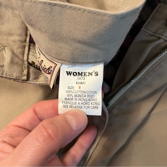 Woolrich Tan Trousers Sz 8 with Plaid Cuffs and plaid lining. - Picture 8 of 14